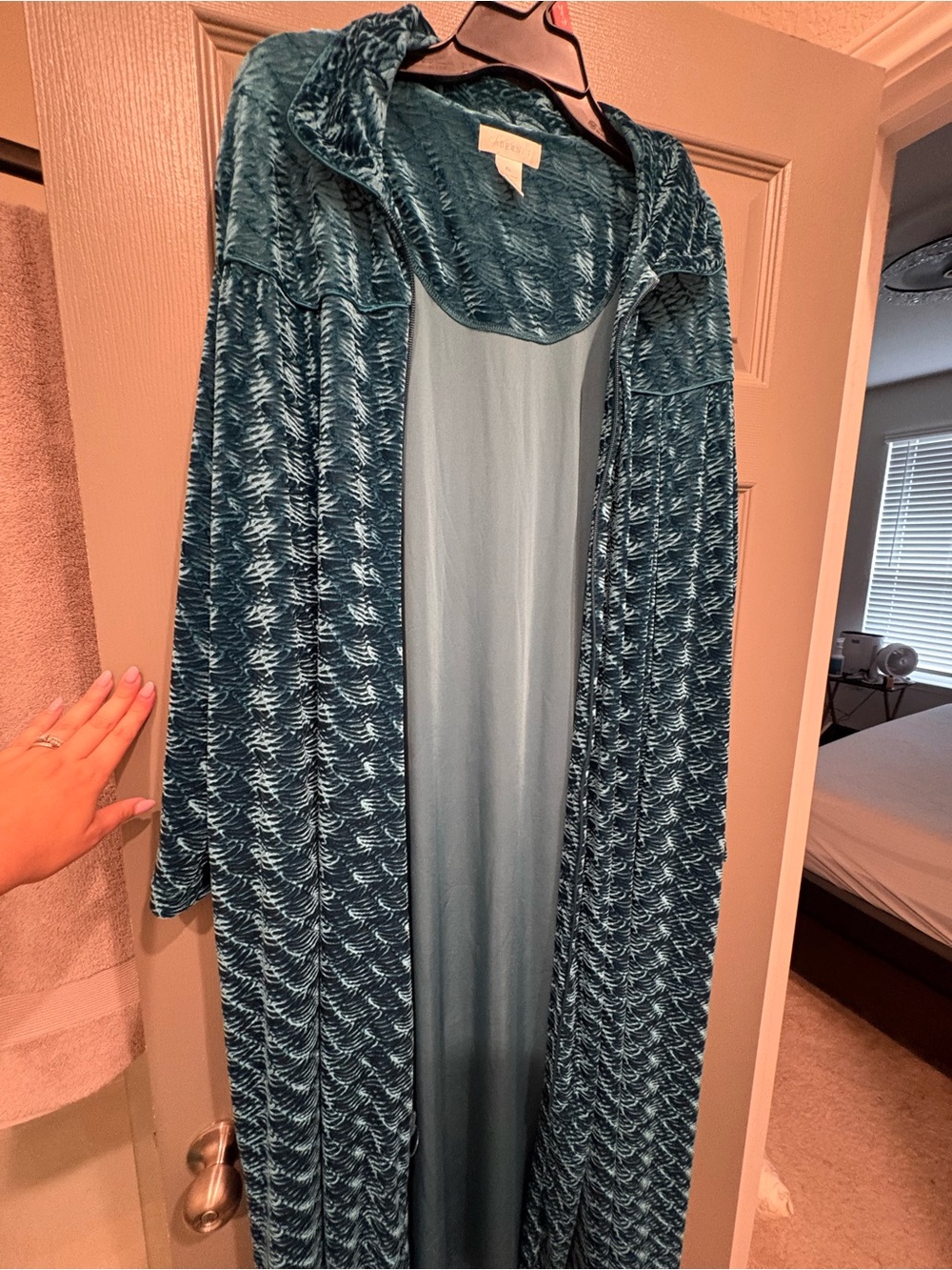 Cabernet Teal Velvet Robe